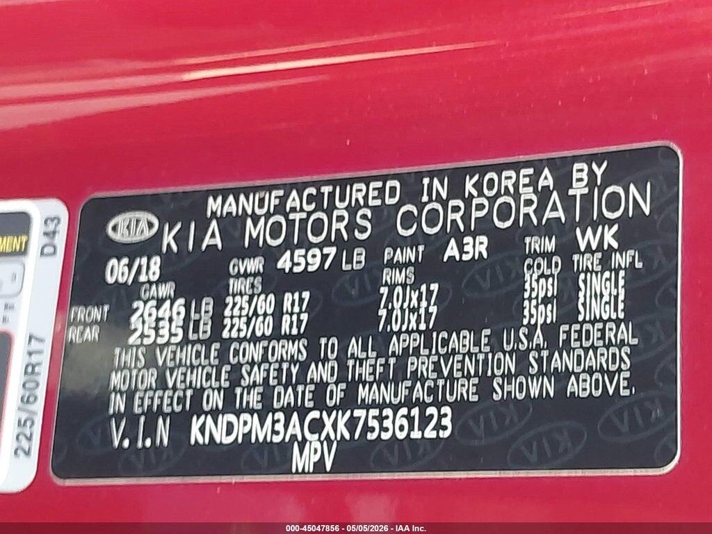 KNDPM3ACXK7536123 2019 KIA SPORTAGE photo no. 9
