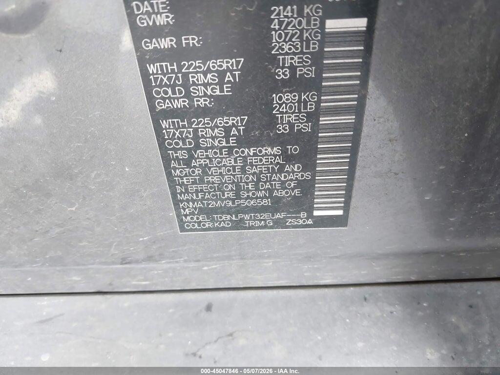 KNMAT2MV9LP506581 2020 NISSAN ROGUE photo no. 9