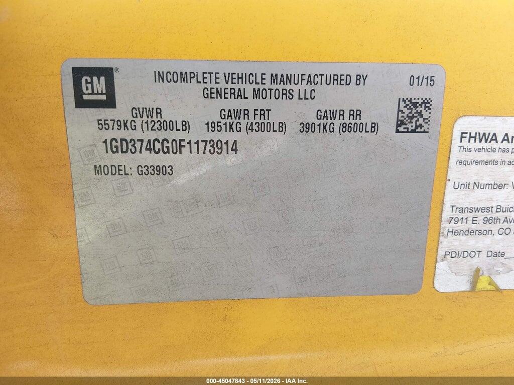 1GD374CG0F1173914 2015 GMC SAVANA CUTAWAY photo no. 9