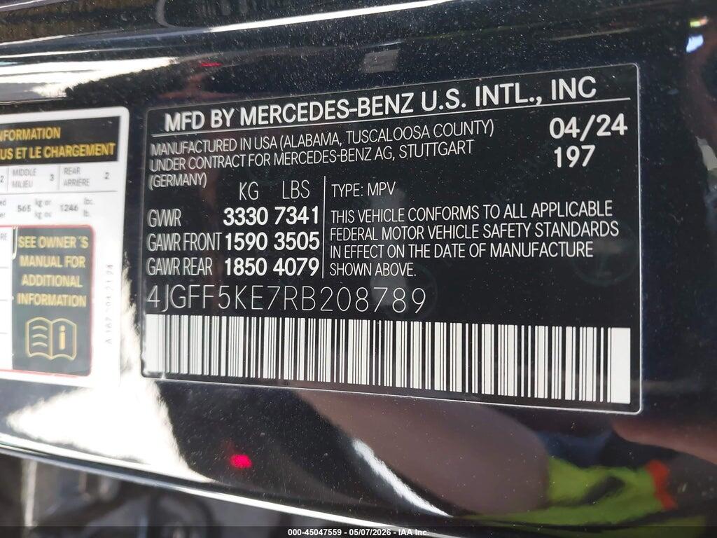 4JGFF5KE7RB208789 2024 MERCEDES-BENZ GLS 450 photo no. 9