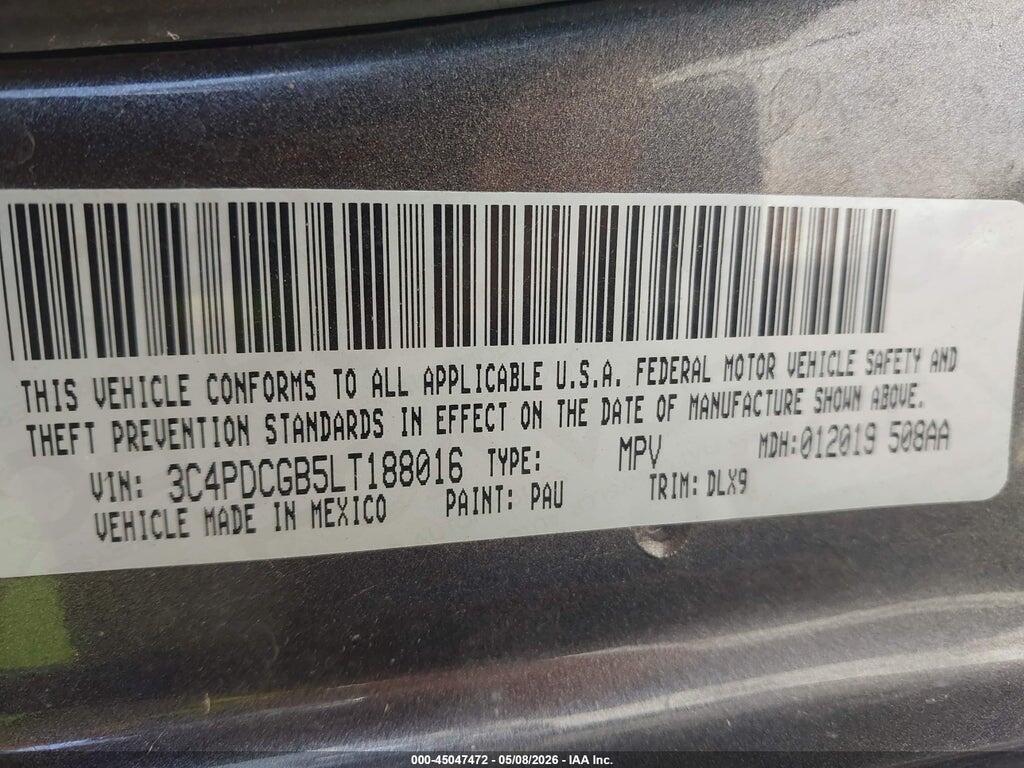 3C4PDCGB5LT188016 2020 DODGE JOURNEY photo no. 9