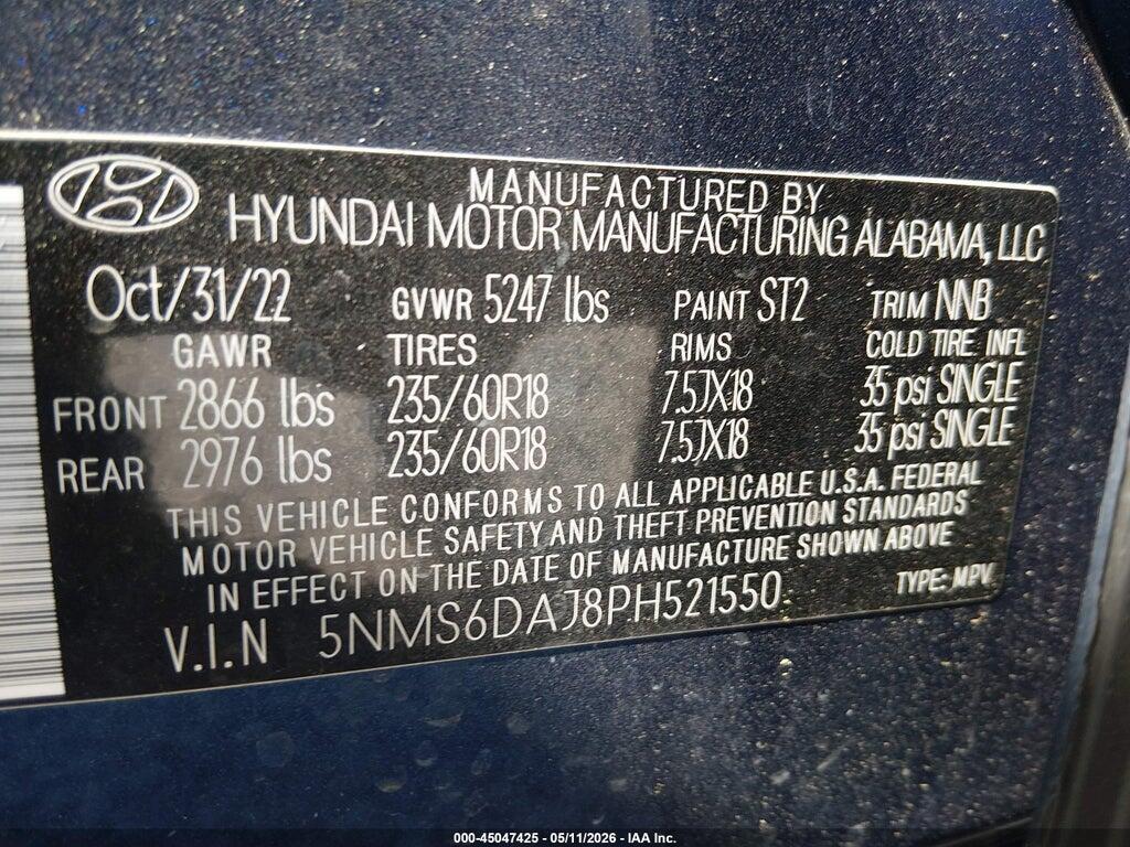 5NMS6DAJ8PH521550 2023 HYUNDAI SANTA FE photo no. 9