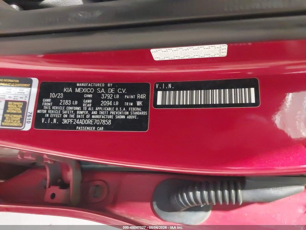 3KPF24AD0RE707858 2024 KIA FORTE photo no. 9