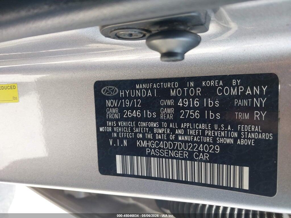 KMHGC4DD7DU224029 2013 HYUNDAI GENESIS photo no. 9