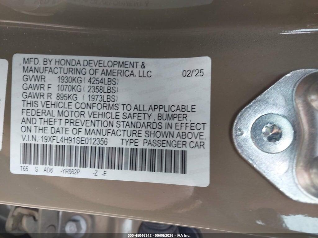 19XFL4H91SE012356 2025 HONDA CIVIC HYBRID photo no. 9