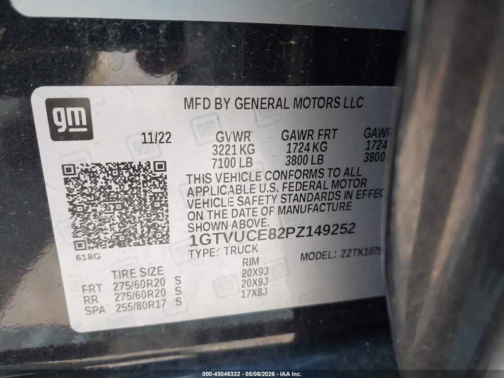 1GTVUCE82PZ149252 2023 GMC SIERRA 1500 photo no. 9