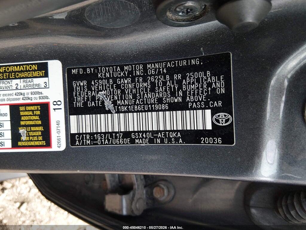 4T1BK1EB6EU119086 2014 TOYOTA AVALON photo no. 9