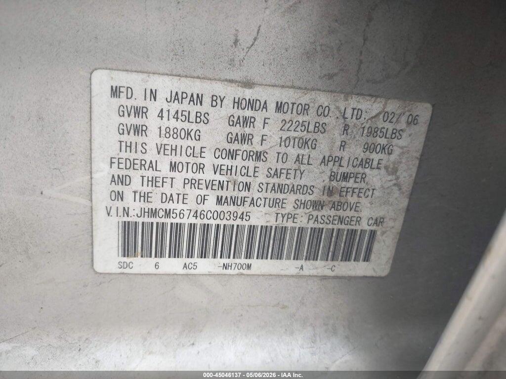 JHMCM56746C003945 2006 HONDA ACCORD photo no. 9