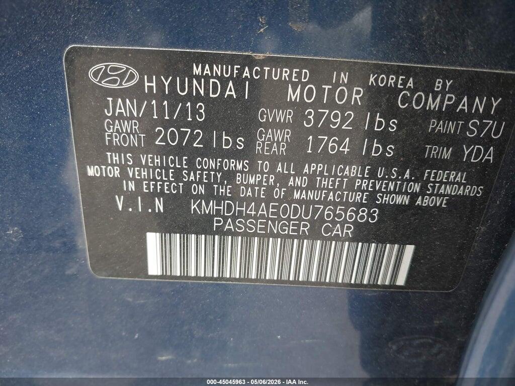 KMHDH4AE0DU765683 2013 HYUNDAI ELANTRA photo no. 9