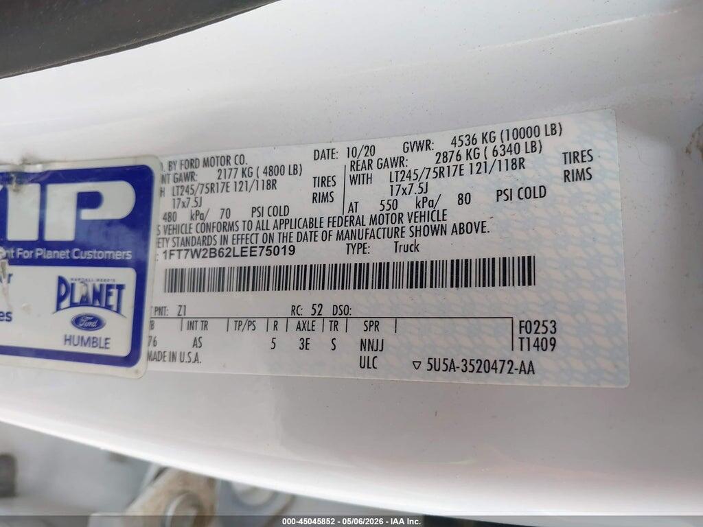 1FT7W2B62LEE75019 2020 FORD F-250 photo no. 9
