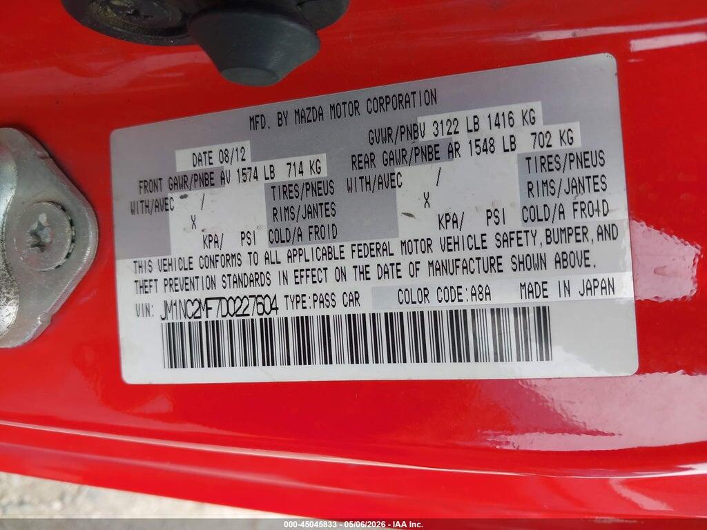 JM1NC2MF7D0227604 2013 MAZDA MX-5 MIATA photo no. 9