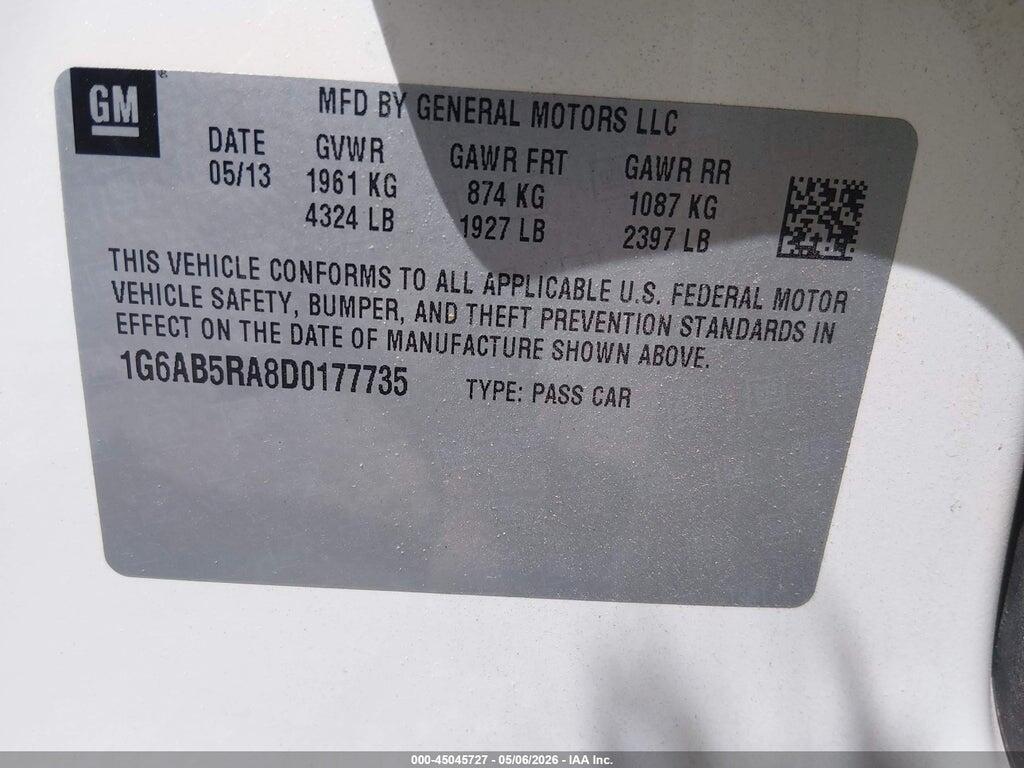 1G6AB5RA8D0177735 2013 CADILLAC ATS photo no. 9