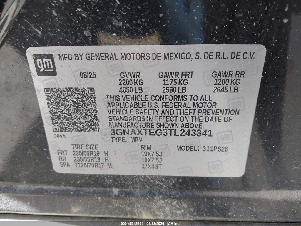 3GNAXTEG3TL243341 2026 CHEVROLET EQUINOX photo no. 9