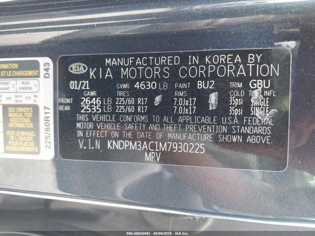 KNDPM3AC1M7930225 2021 KIA SPORTAGE photo no. 9