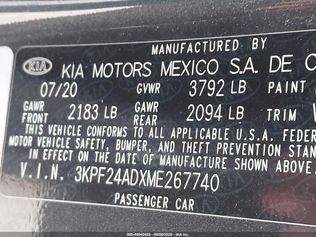 3KPF24ADXME267740 2021 KIA FORTE photo no. 9