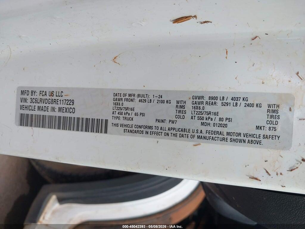 3C6LRVDG8RE117229 2024 RAM PROMASTER 2500 photo no. 9