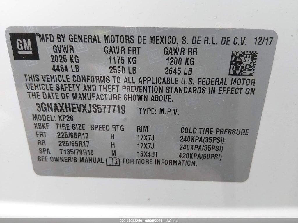 3GNAXHEVXJS577719 2018 CHEVROLET EQUINOX photo no. 9
