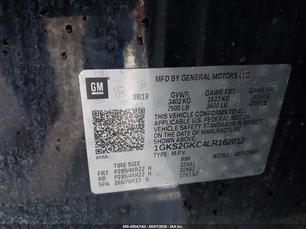 1GKS2GKC4LR162012 2020 GMC YUKON XL photo no. 9
