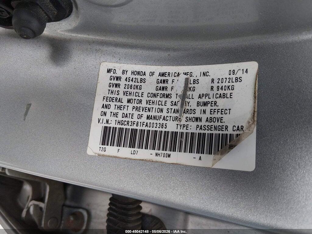 1HGCR3F81FA003365 2015 HONDA ACCORD photo no. 9