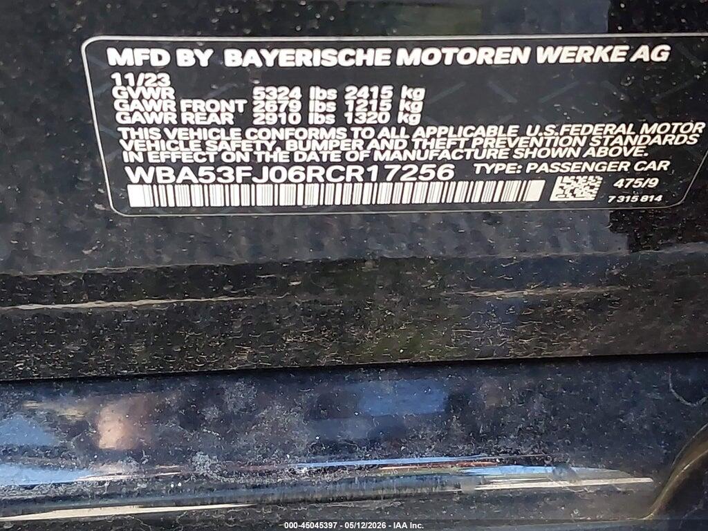 WBA53FJ06RCR17256 2024 BMW 530I photo no. 9