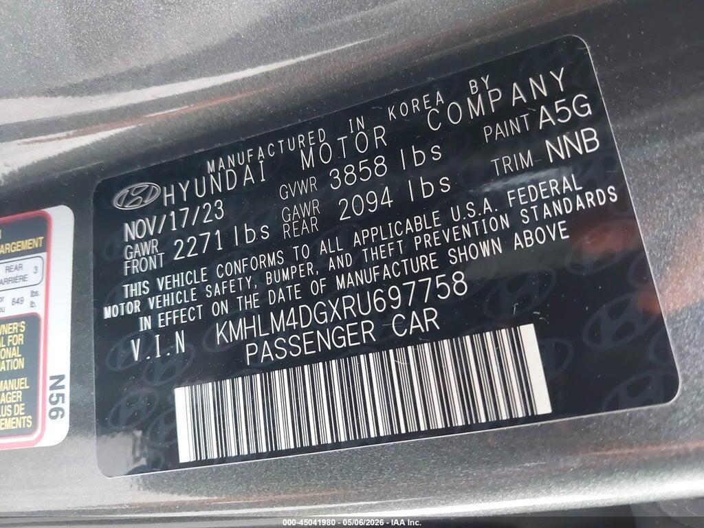 KMHLM4DGXRU697758 2024 HYUNDAI ELANTRA photo no. 9