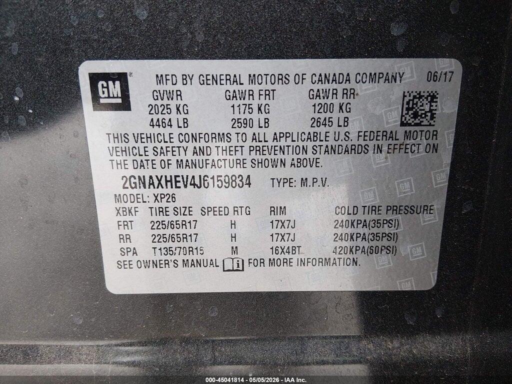 2GNAXHEV4J6159834 2018 CHEVROLET EQUINOX photo no. 9