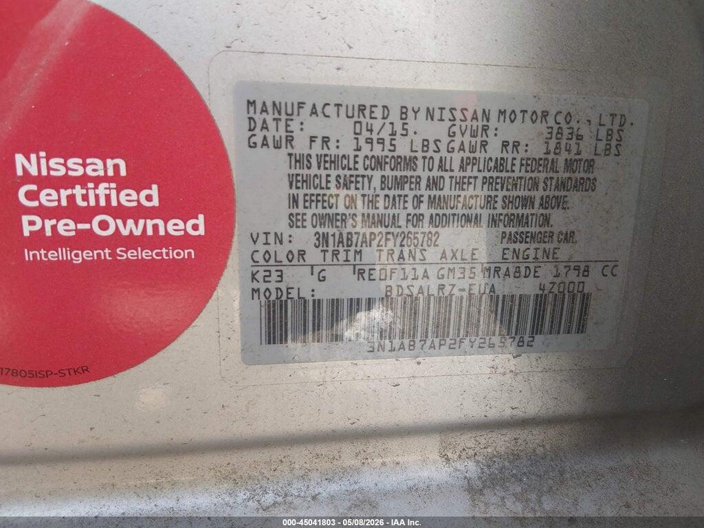 3N1AB7AP2FY265782 2015 NISSAN SENTRA photo no. 9