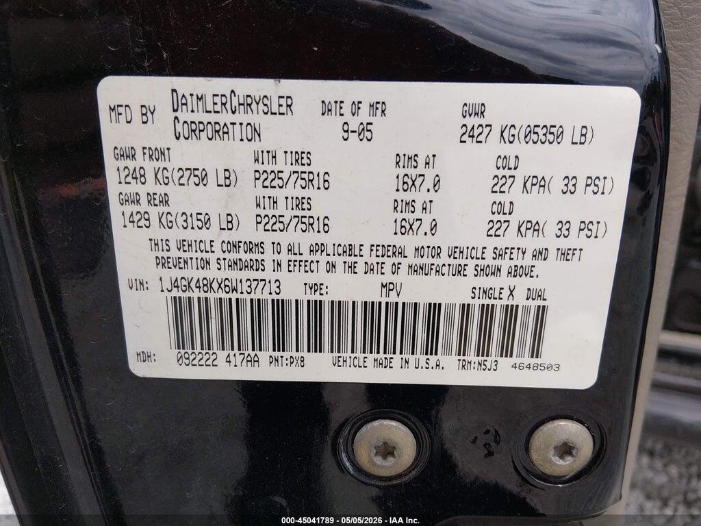 1J4GK48KX6W137713 2006 JEEP LIBERTY photo no. 9