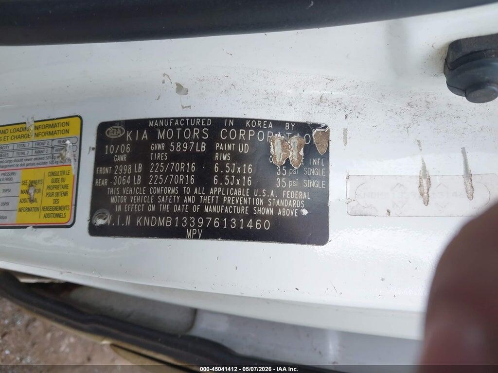 KNDMB133976131460 2007 KIA SEDONA photo no. 9