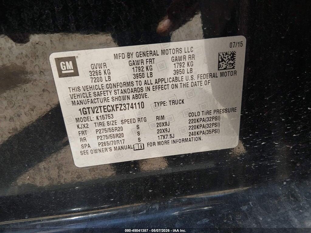 1GTV2TECXFZ374110 2015 GMC SIERRA 1500 photo no. 9