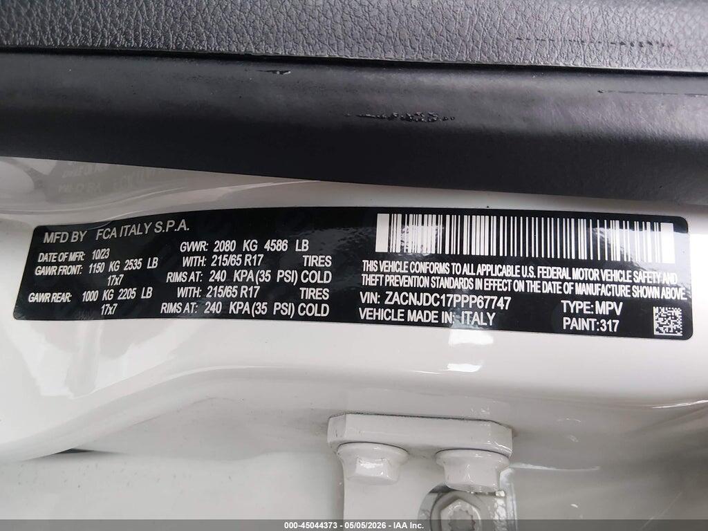 ZACNJDC17PPP67747 2023 JEEP RENEGADE photo no. 9