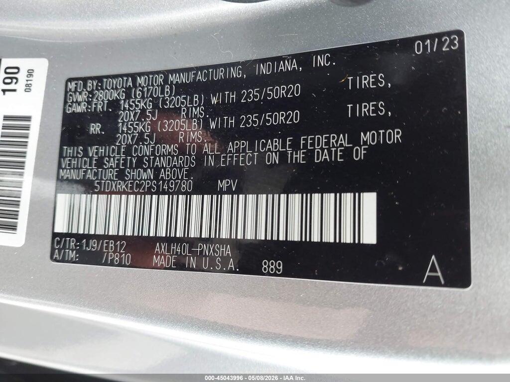 5TDXRKEC2PS149780 2023 TOYOTA SIENNA photo no. 9