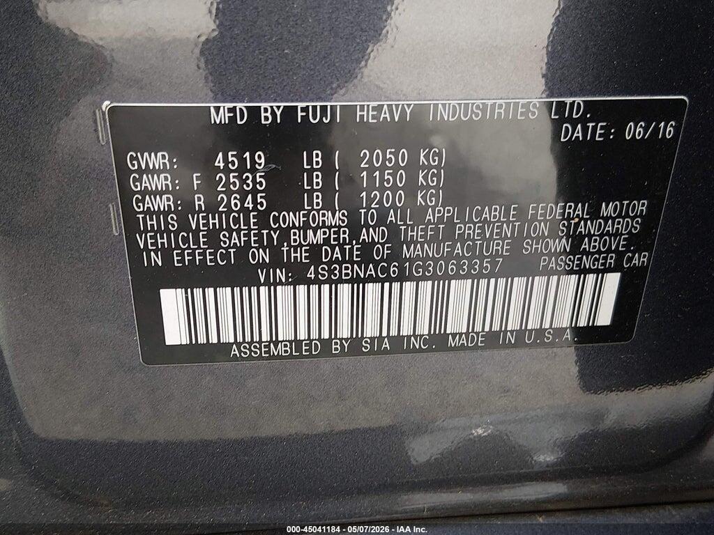 4S3BNAC61G3063357 2016 SUBARU LEGACY photo no. 9