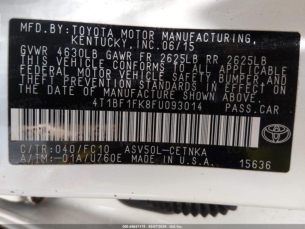 4T1BF1FK8FU093014 2015 TOYOTA CAMRY photo no. 9