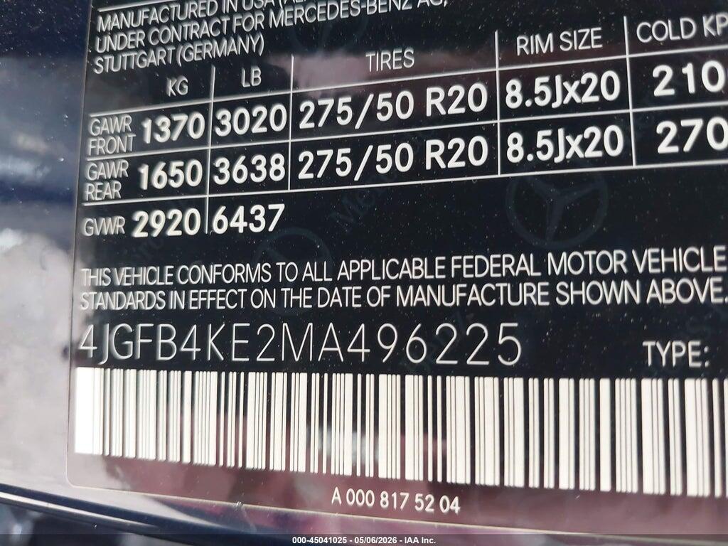 4JGFB4KE2MA496225 2021 MERCEDES-BENZ GLE 350 photo no. 9