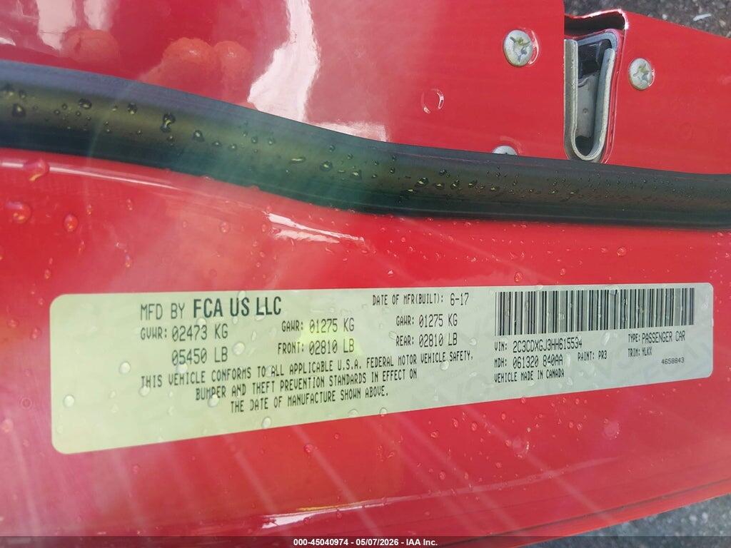 2C3CDXGJ3HH615534 2017 DODGE CHARGER photo no. 9