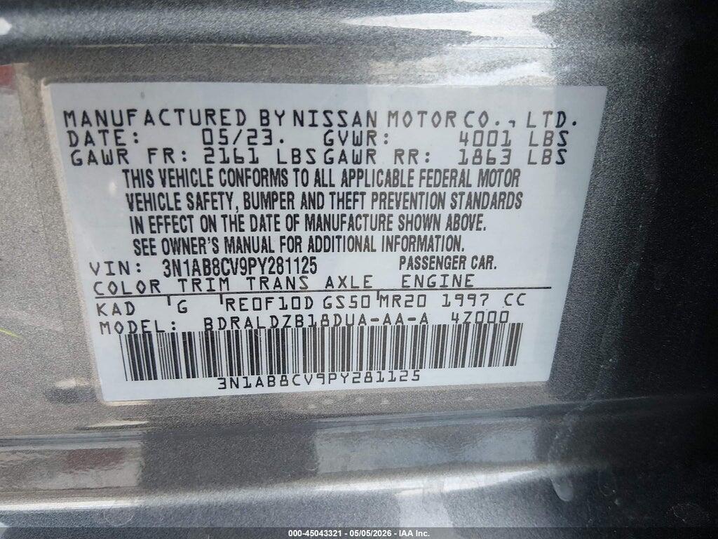 3N1AB8CV9PY281125 2023 NISSAN SENTRA photo no. 9