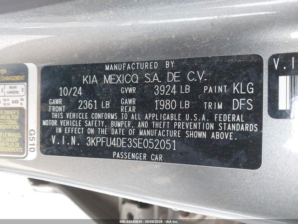 3KPFU4DE3SE052051 2025 KIA K4 photo no. 9