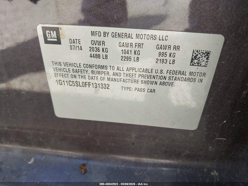 1G11C5SL0FF131332 2015 CHEVROLET MALIBU photo no. 9