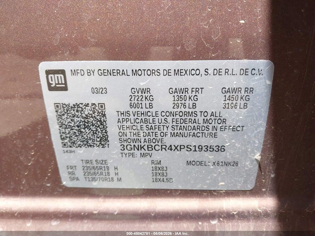 3GNKBCR4XPS193536 2023 CHEVROLET BLAZER photo no. 9
