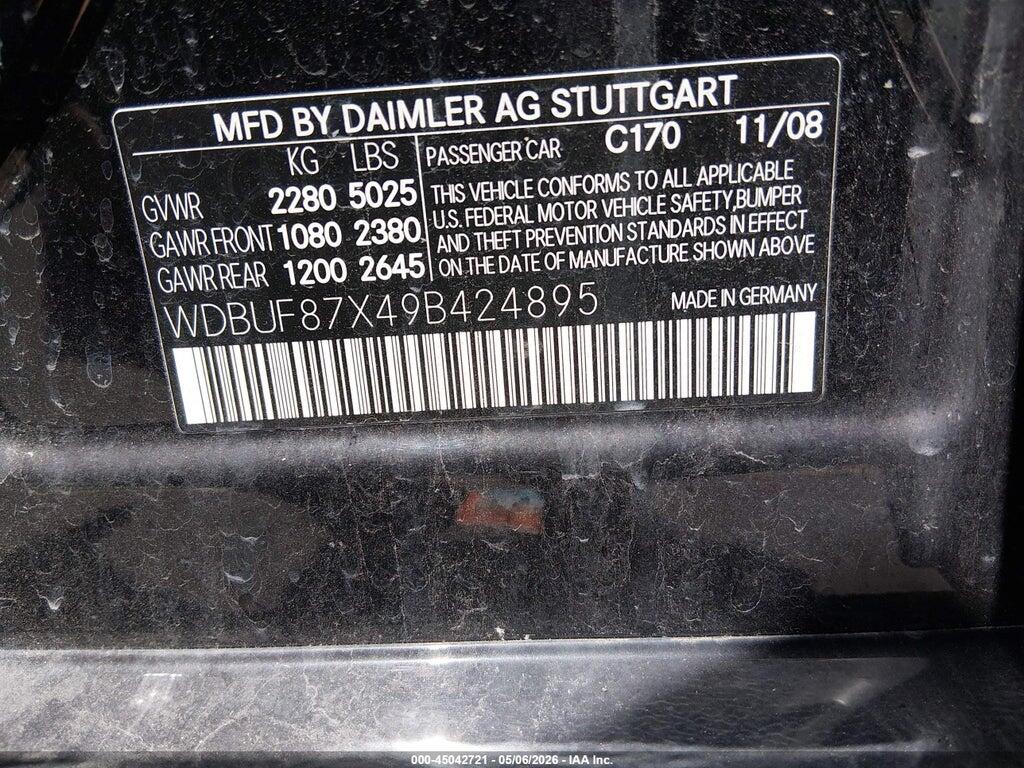 WDBUF87X49B424895 2009 MERCEDES-BENZ E 350 photo no. 9