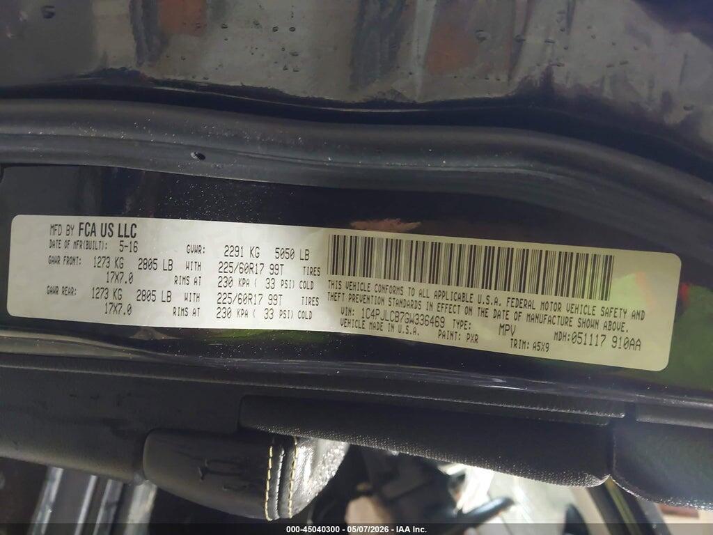 1C4PJLCB7GW336469 2016 JEEP CHEROKEE photo no. 9