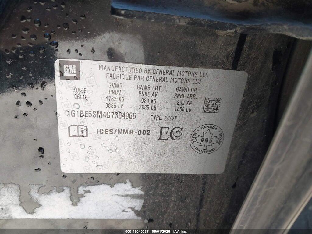 1G1BE5SM4G7304966 2016 CHEVROLET CRUZE photo no. 9