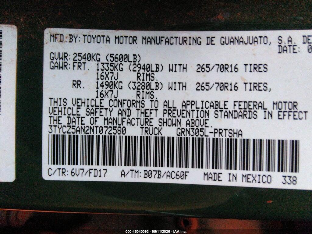 3TYCZ5AN2NT072580 2022 TOYOTA TACOMA photo no. 9