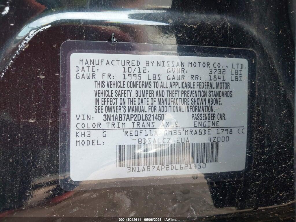 3N1AB7AP2DL621450 2013 NISSAN SENTRA photo no. 9