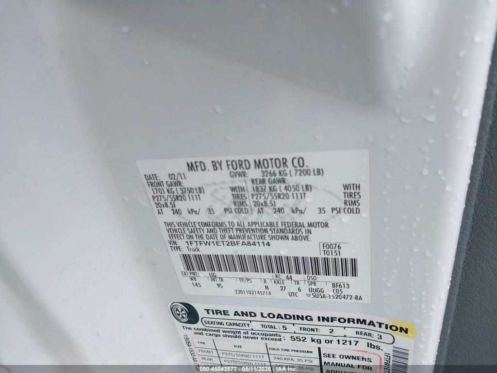 1FTFW1ET2BFA84114 2011 FORD F-150 photo no. 9