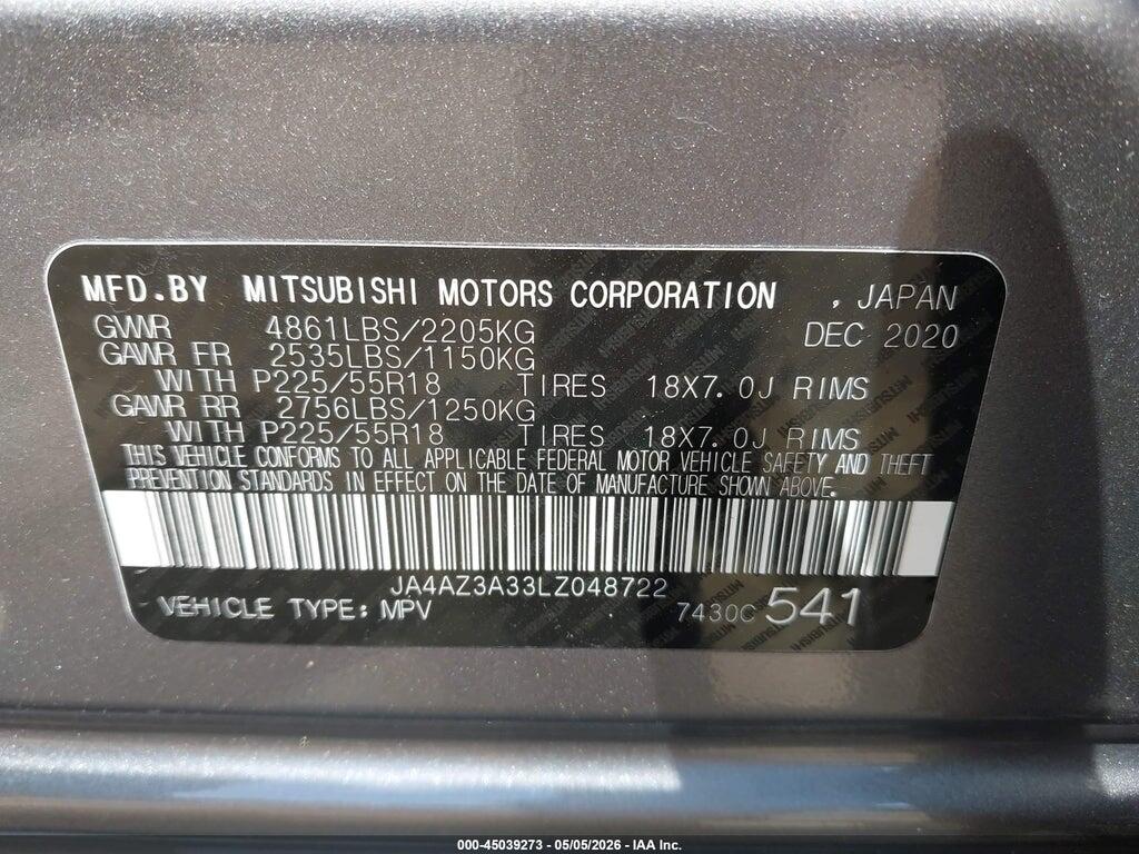 JA4AZ3A33LZ048722 2020 MITSUBISHI OUTLANDER photo no. 9