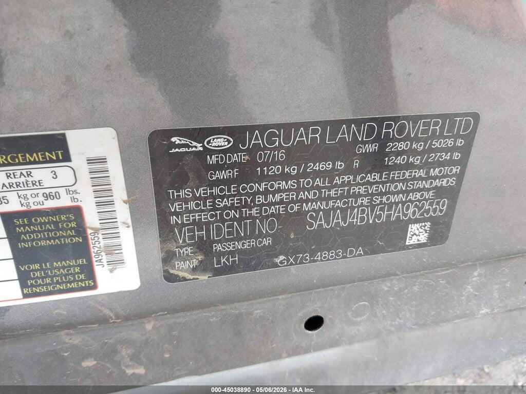 SAJAJ4BV5HA962559 2017 JAGUAR XE photo no. 9