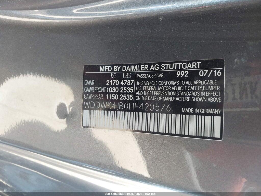 WDDWK4JB0HF420576 2017 MERCEDES-BENZ C 300 photo no. 9