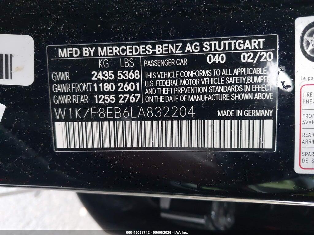 W1KZF8EB6LA832204 2020 MERCEDES-BENZ E 350 photo no. 9